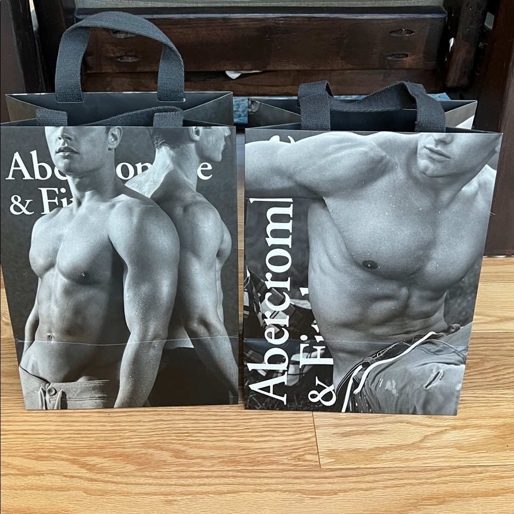 Abercrombie & Fitch set of two shopping bags.